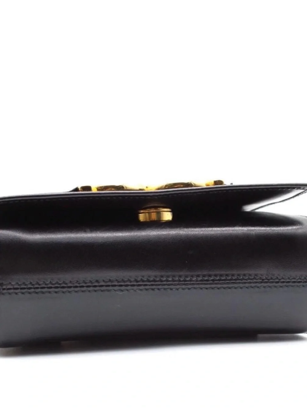 30 Salvatore Ferragamo Gancini Mini Crocodile Embossed Shoulder Bag Black COA